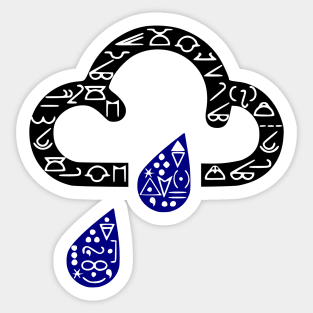 Retro cloud and rain symbols Sticker